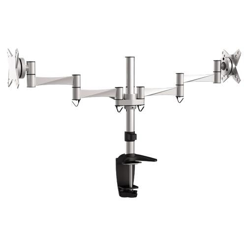 Brateck Dual Monitor Elegant Aluminium w/Arm&Desk Clamp Silver Fit most 13'- 27' Monitor VESA 75x75/100x100 Brateck Dual Monitor Elegant Aluminium w/Arm&Desk Clamp Silver Fit most 13'- 27' Monitor VESA 75x75/100x100